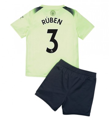 Manchester City Ruben Dias #3 Tredjedraktsett Barn 2022-23 Kortermet (+ Korte bukser)
